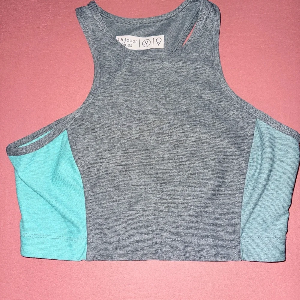 Like new Outdoor Voices grey and blue Athena sports bra size medium